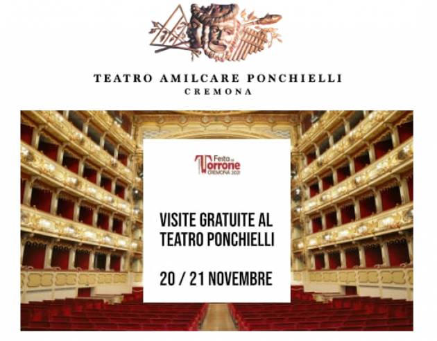 FESTA DEL TORRONE VISITE GUIDATE AL TEATRO A. PONCHIELLI IL 20 E 21 NOVEMBRE