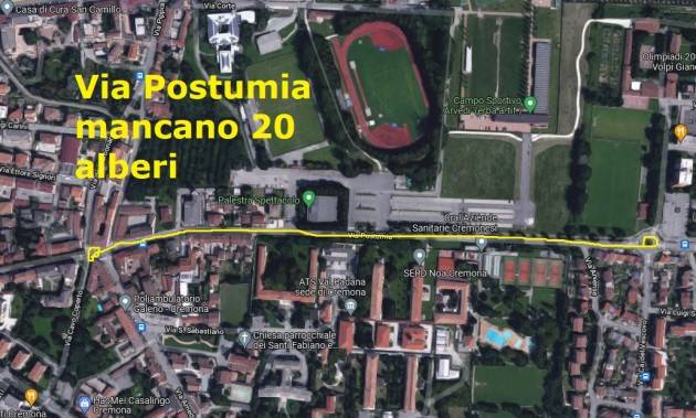 (CR) Alberi Tagliati - 20 via Postumia; - 60 Zona Sant Ambrogio; (tot. -877)