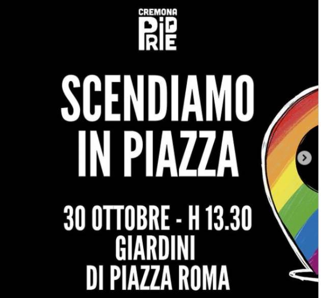 PD Cremona Aderisce  al flash mob Ddl Zan del 30 ottobre