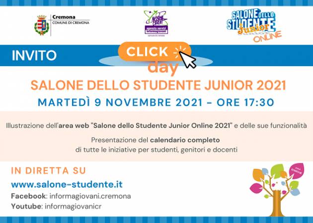 (CR) Salone dello Studente Junior Online 2021 Orientamento dopo 3° media