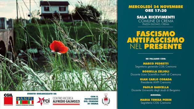FASCISMO / ANTIFASCISMO NEL PRESENTE incontro a Crema  il 24 novembre