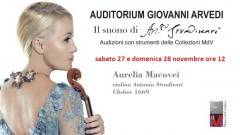 MDV Audizione con violino Stradivari di sabato 27 e domenica 28 novembre ore 12