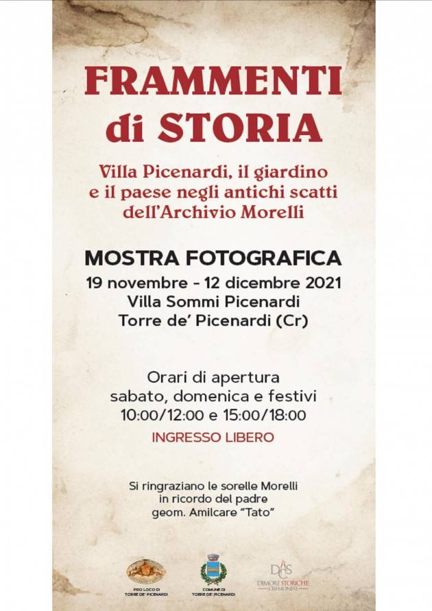 Torre de Picenardi FRAMMENTI DI STORIA MOSTRA FOTOGRAFICA