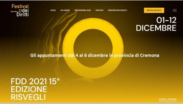 Festival dei Diritti: gli appuntamenti 4-dicembre in provincia di Cremona