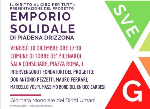Emporio Solidale di Piadena Venerdì 10 incontro a Torre de Picenardi