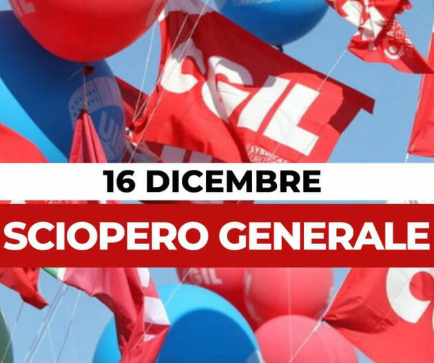 Sciopero Cgil-UIL 16 dicembre Intervista a Marco Pedretti (sg) Cgil Cremona