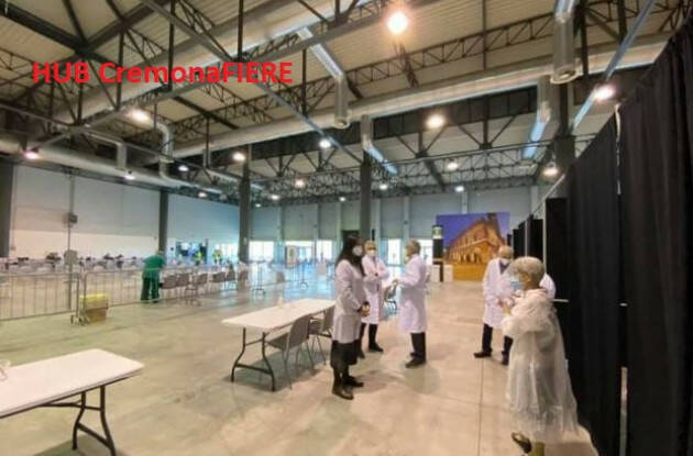 Domenica 19/12 riapre HUB vaccinale CremonaFiere fino al febbraio 2022