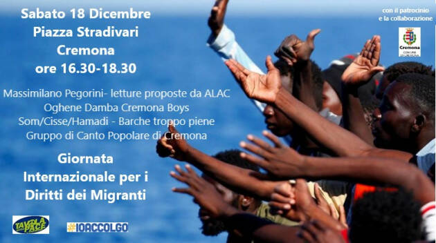 Giornata del migrante Sabato 18 in p.zza Stradivari Cremona