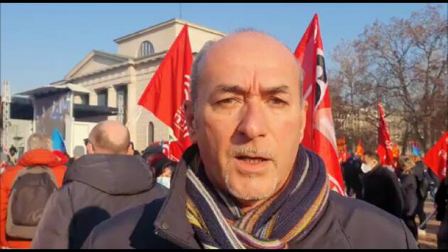 Pedretti Cgil Cremona a Milano in p.zza Arco della Pace per sciopero generale 