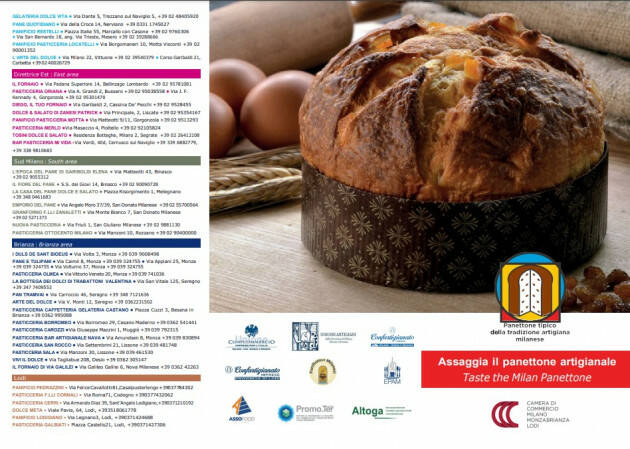 CamCom Milano Monza Brianza Lodi, la mappa per trovare il panettone milanese