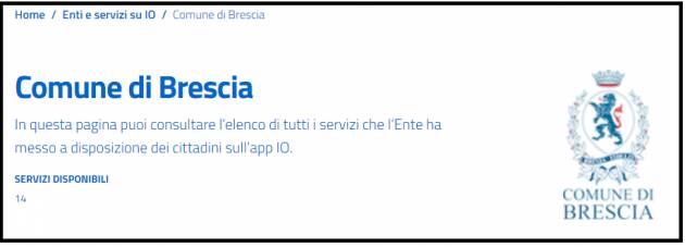 Brescia APP IO, ATTIVI 13 SERVIZI DEL COMUNE DI BRESCIA