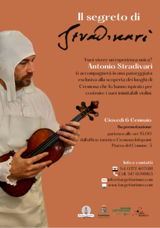 Cremona  IL SEGRETO DI STRADIVARI - Tour a piedi giovedì 6 gennaio 2022 