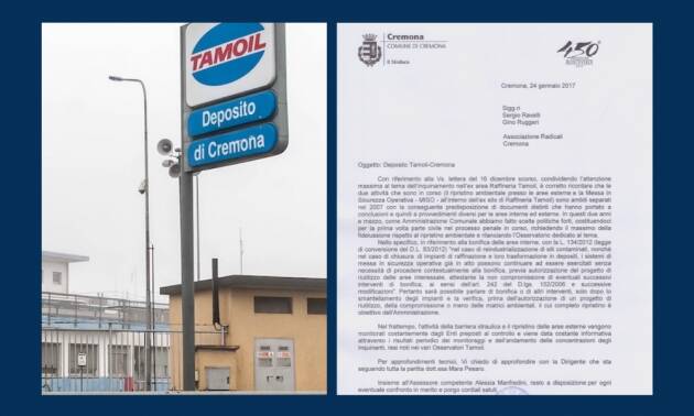 replica al consigliere Ravelli - Tamoil Cremona, per procedure solide, monitoraggi costanti e una bonifica in tempi rapidi