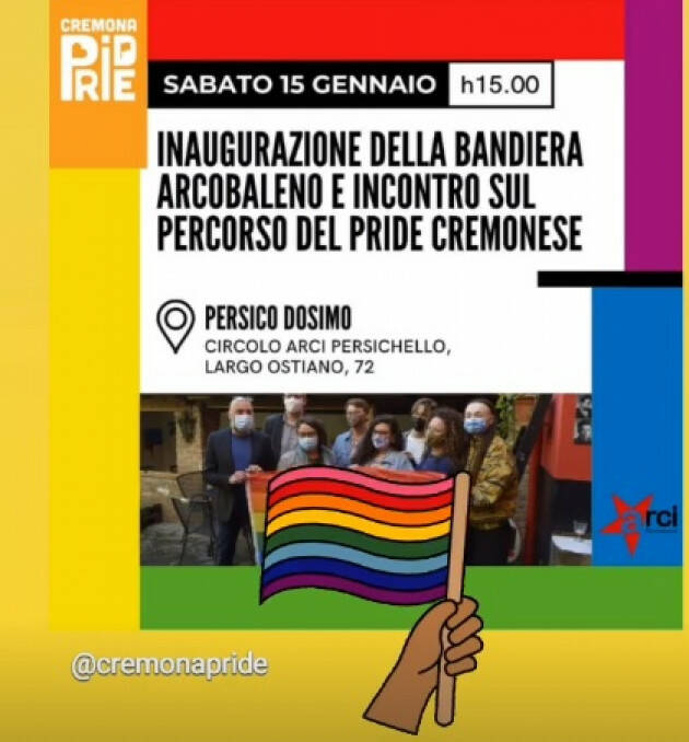 Sabato 15 Gennaio, verrà issata la bandiera arcobaleno presso ARCI Persichello.