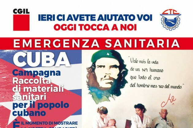 Covid: CGIL, partito il secondo carico di materiali sanitari per Cuba