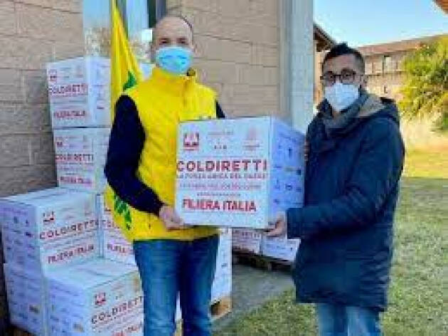 Da Coldiretti 40 quintali di cibo Made in Italy per le famiglie bergamasche bisognose