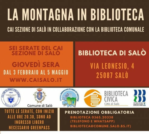 La Montagna in Biblioteca - serate del CAI Salò in biblioteca a partire dal 3 febbraio