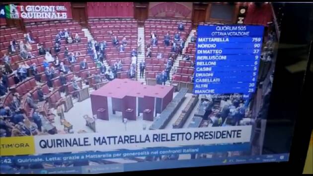 Con 759 voti il Bis di Sergio Mattarella  (video)