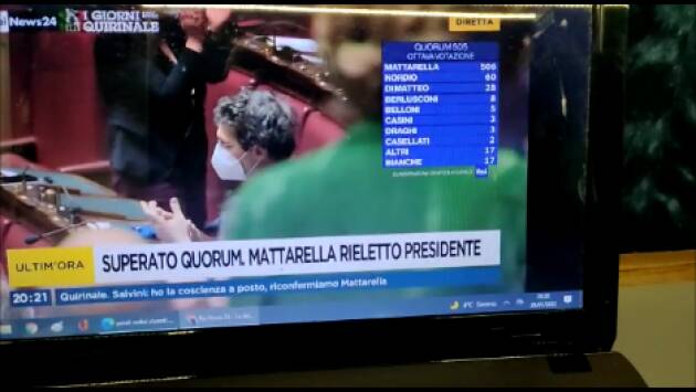Con 759 voti il Bis di Sergio Mattarella  (video)