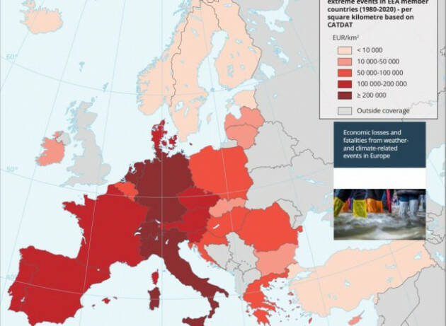 In 40 anni in Europa mezzo trilione di euro di danni per eventi meteorologici e climatici estremi