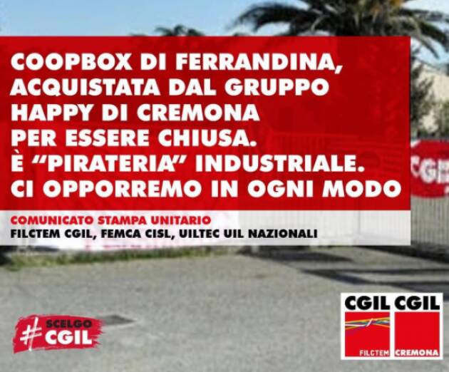 COOPBOX DI FERRANDINA, COMPRATA PER ESSERE CHIUSA