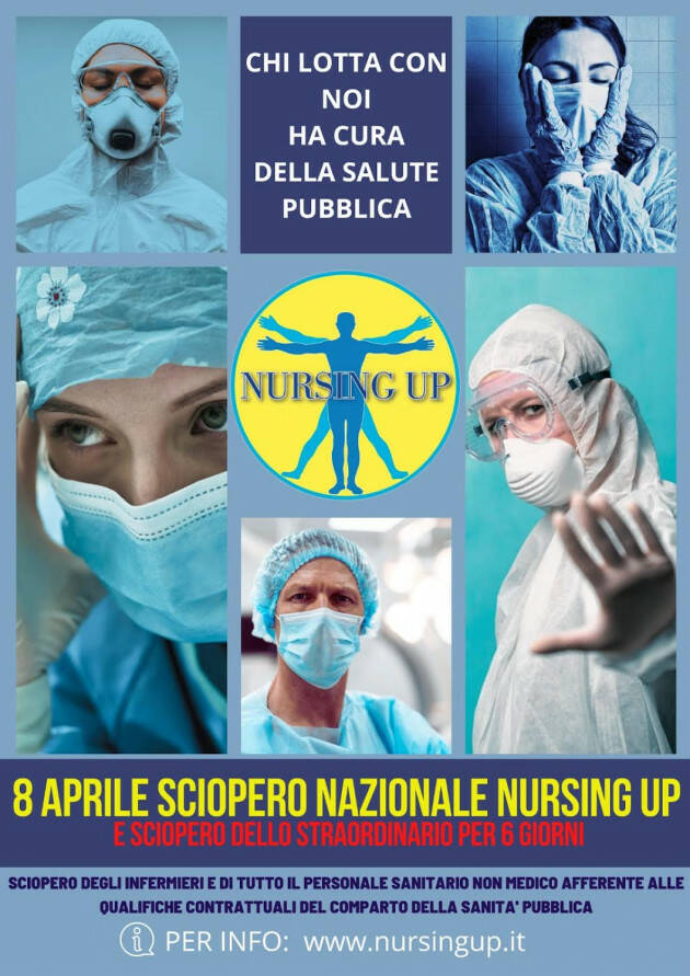 Sanità, Sindacato Nursing Up: Sciopero di 24 ore il giorno 8 aprile