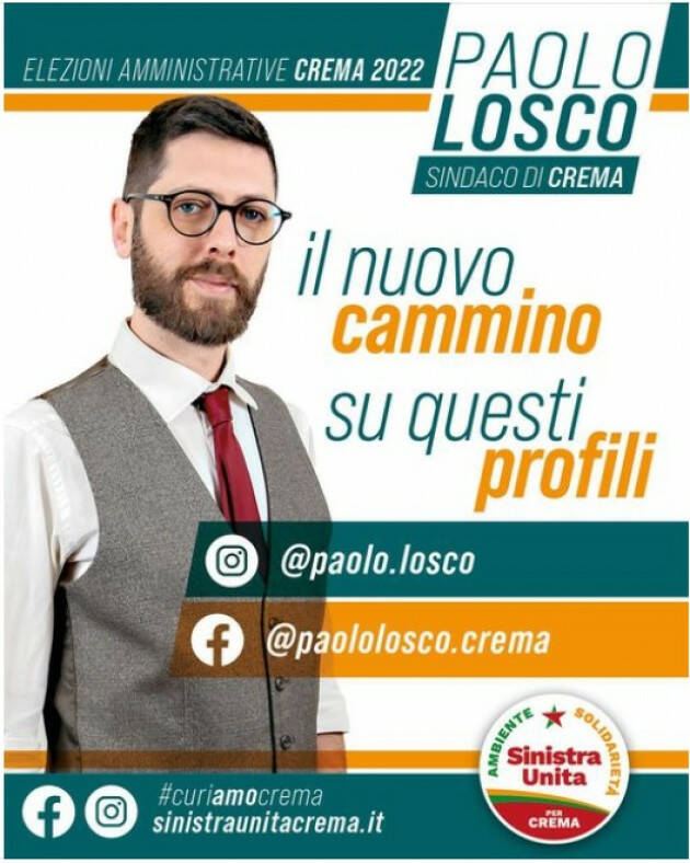 Paolo Losco con la mia candidatura a sindaco di Crema inizio un nuovo percorso