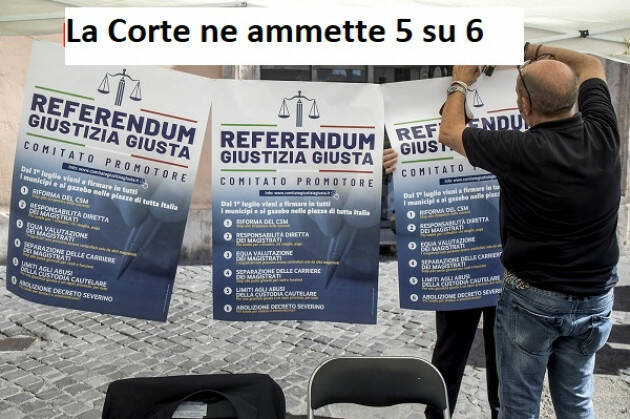 La Corte ammette 5 Referendum sulla giustizia