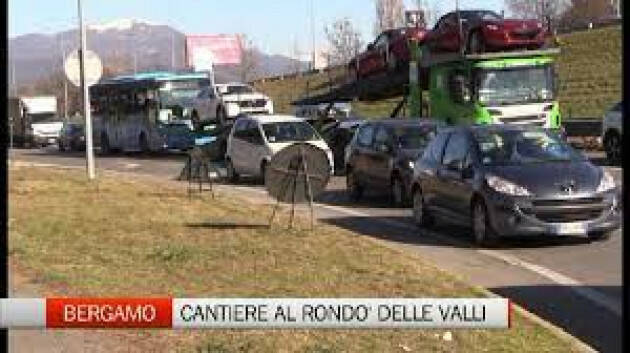 BERGAMO: Da lunedì 21 febbraio lavori sul rondò delle Valli 