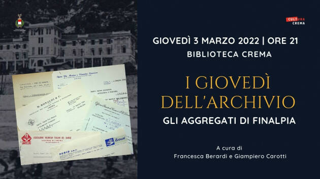 Riprendono i Giovedì dell'archivio presso la biblioteca comunale di Crema