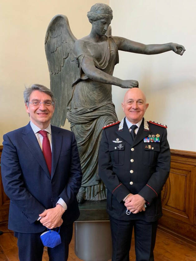 Il Sindaco Del Bono incontra il Generale di Corpo d'Armata dei Carabinieri Gino Micale
