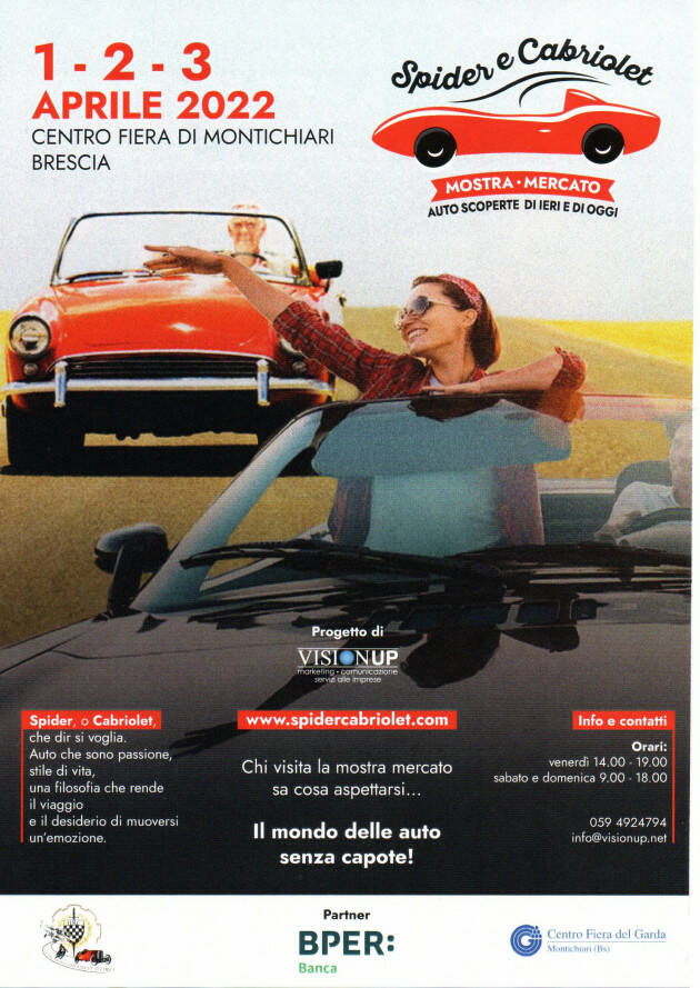 Spider e Cabriolet - 1 2 3 aprile 2022 a Montichiari