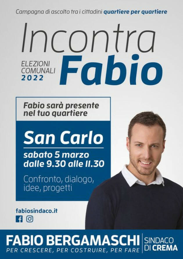 Fabio Bergamaschi , candidato centrosinistra Crema, incontra i cittadini