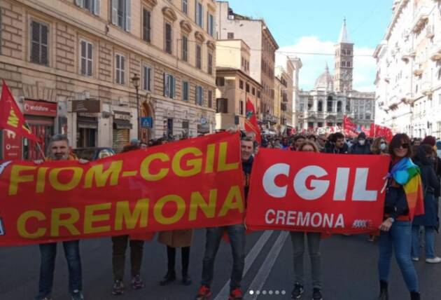 CESSATE LA GUERRA UCRAINA La Cgil di Cremona A Rona sabato 5 marzo ‘22