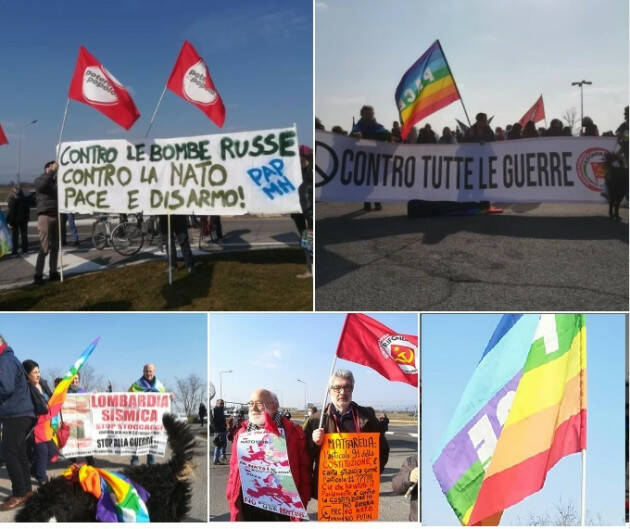 Davanti base nucleare Ghedi partecipatissima manifestazione contro la guerra