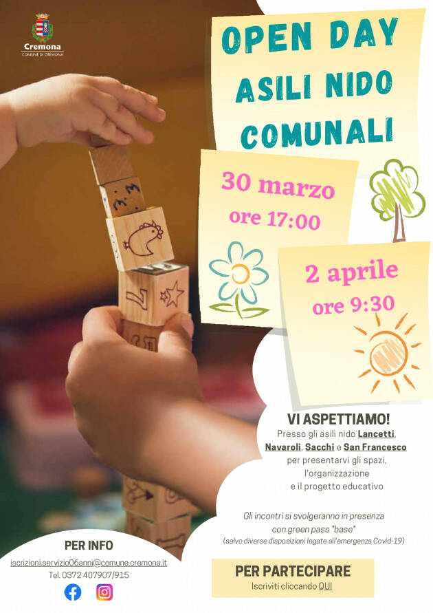 Open day e iscrizioni ai nido comunali, si parte