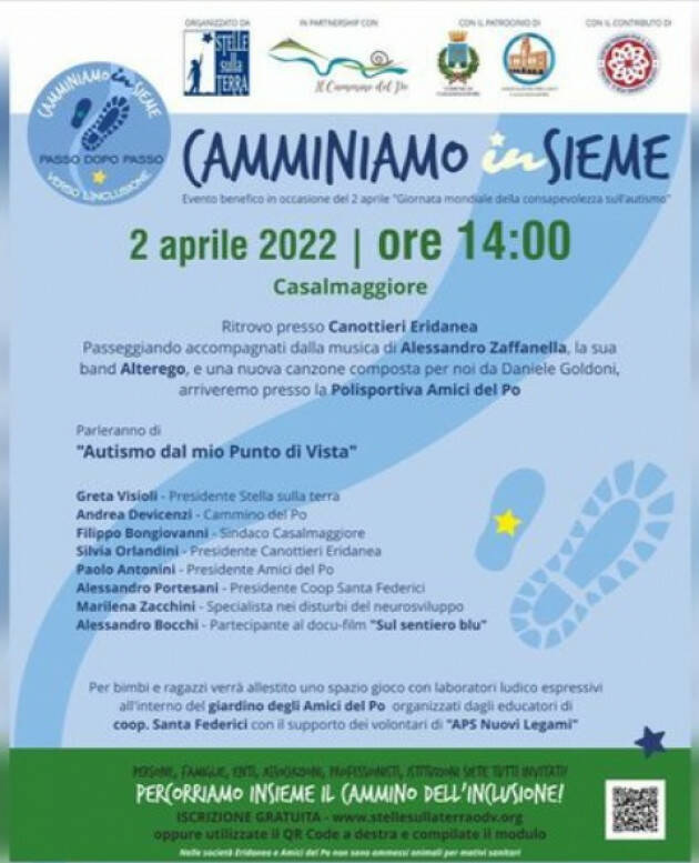Casalmaggiore  ‘ Camminiamo insieme’ 4 aprile '22 giornata consapevlezza autismo