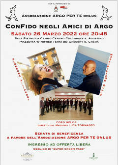 Serata di beneficenza organizzata da Associazione Argo per te Onlus 