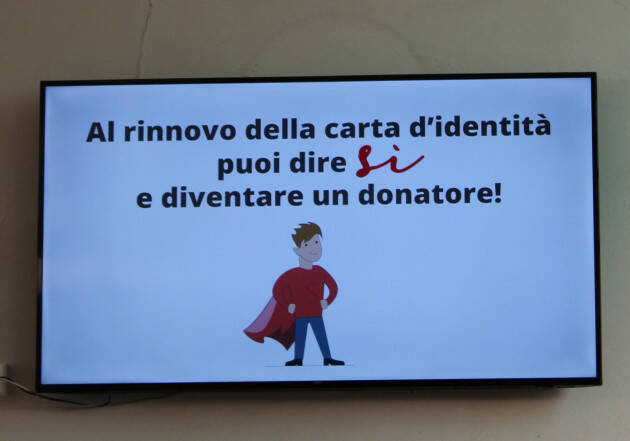 Donazione organi, nuovo dispositivo multimediale all’Ufficio Anagrafe del Comune