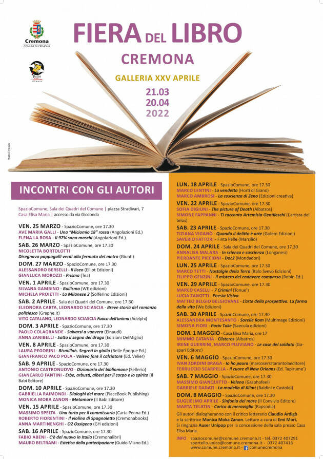 Torna la tradizionale Fiera del libro in Galleria 25 Aprile