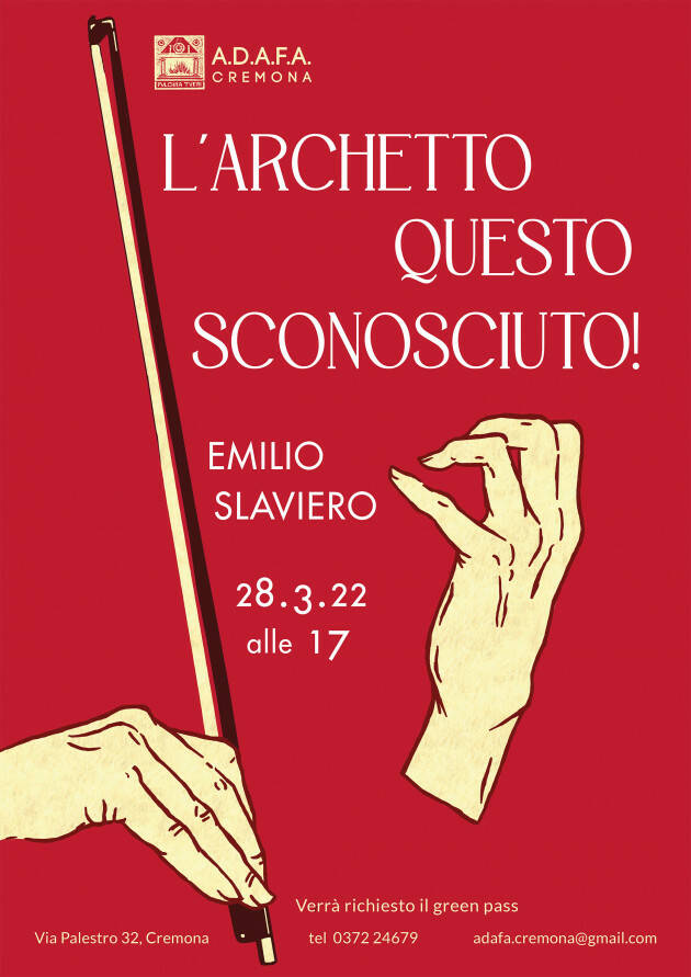 Lunedì 28 alle 17 ''L'archetto, questo sconosciuto!''