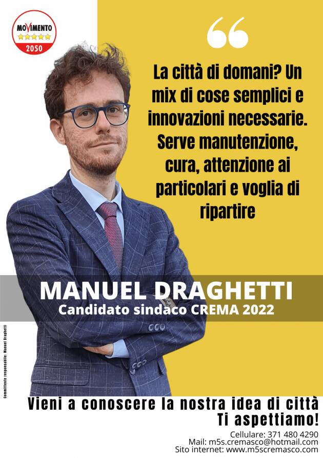 M5S Cremasco banchetto in via Mazzini con il candidato Sindaco