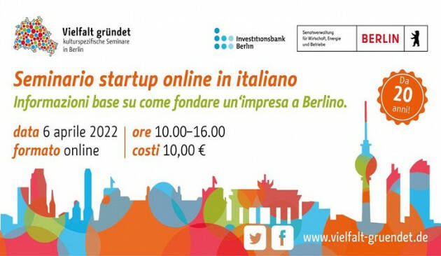 Come fondare un'impresa a Berlino: seminario online in italiano