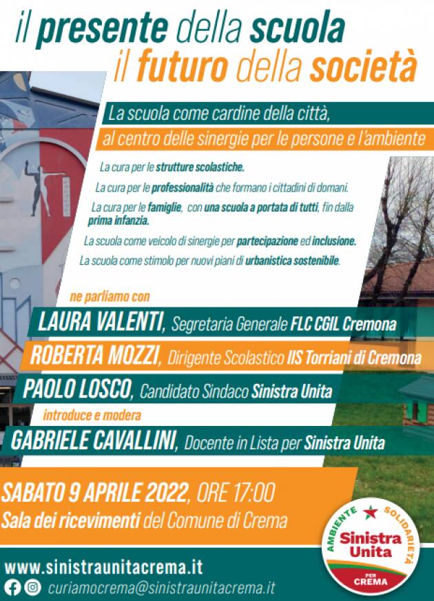 Crema: ''Il presente della scuola, il futuro della società'' - Sinistra Unita