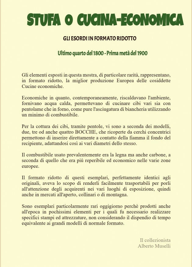 Mostra LA STUFA A LEGNA... 2 SECOLI FA