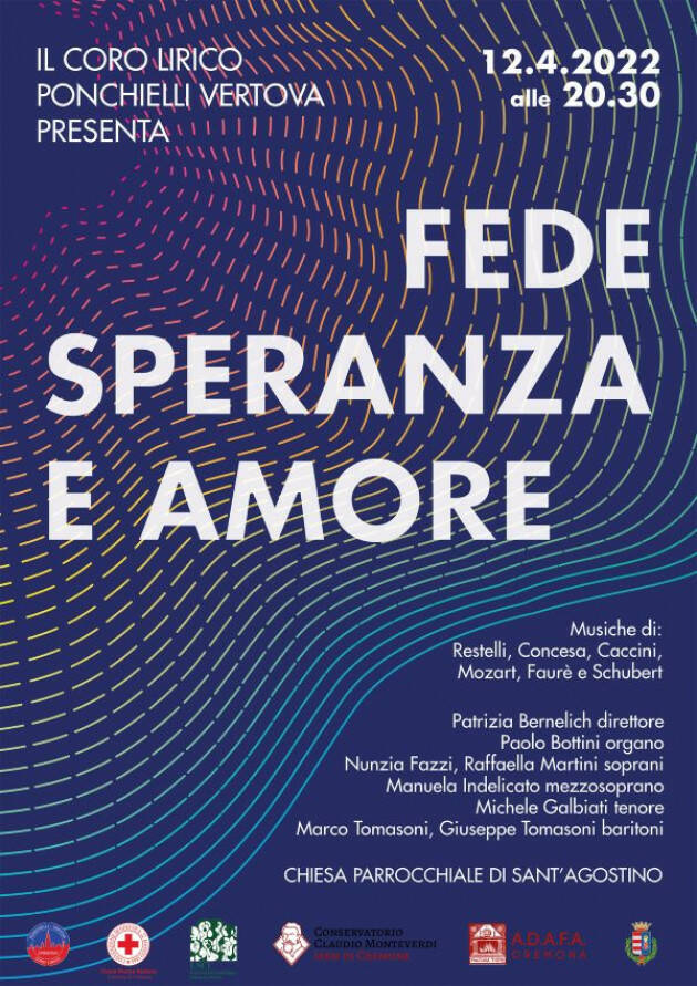 Cremona ADAFA Propone concerto 'Fede speranza e amore'.