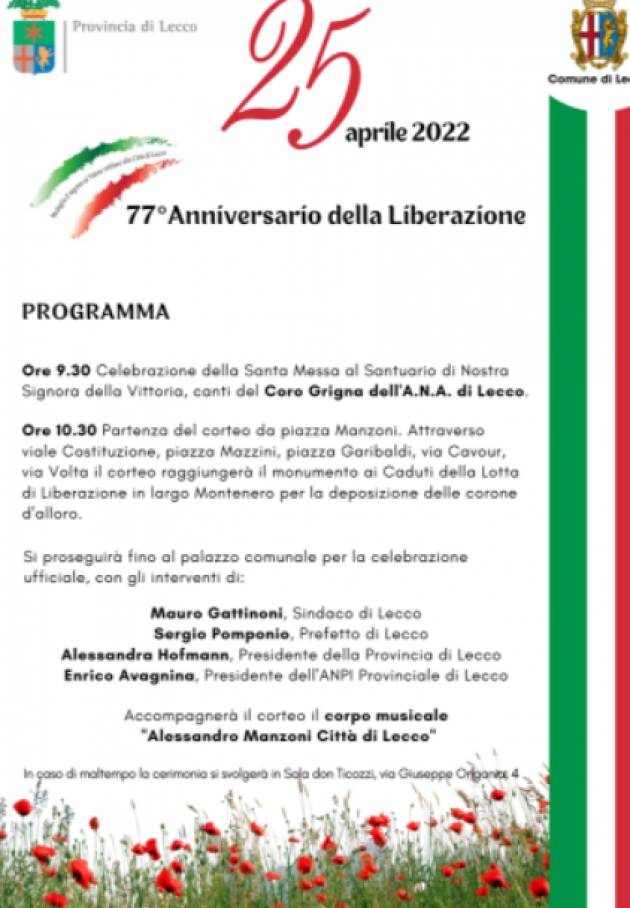 Lecco: Il 77° Anniversario della Liberazione