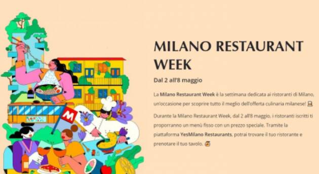 Milano Restaurant Week, da lunedì 2 maggio a  domenica 8