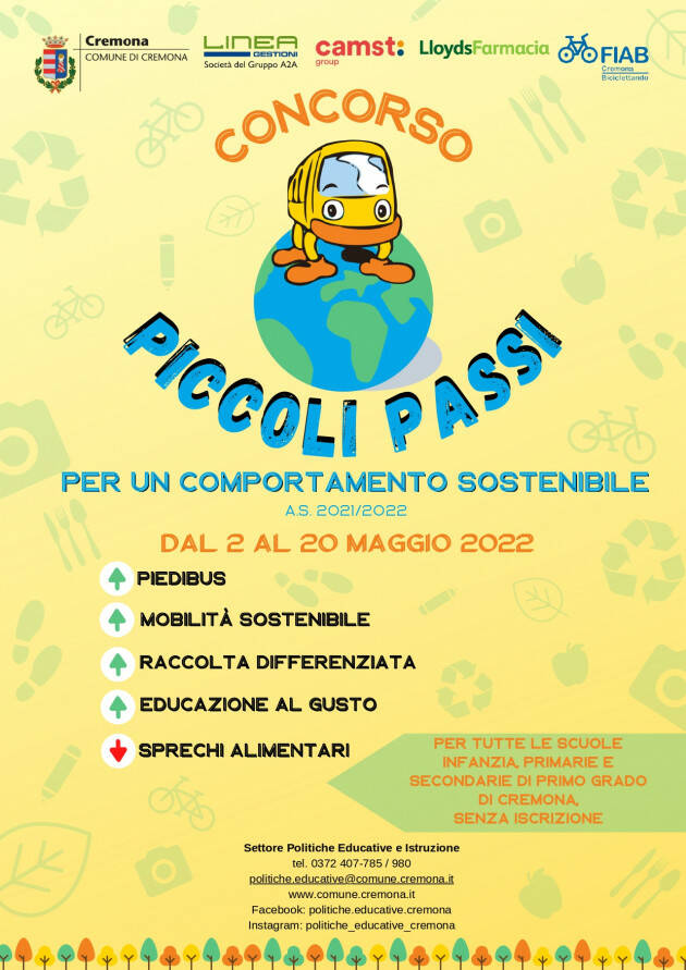 Torna il concorso ''Piccoli passi per un comportamento sostenibile''