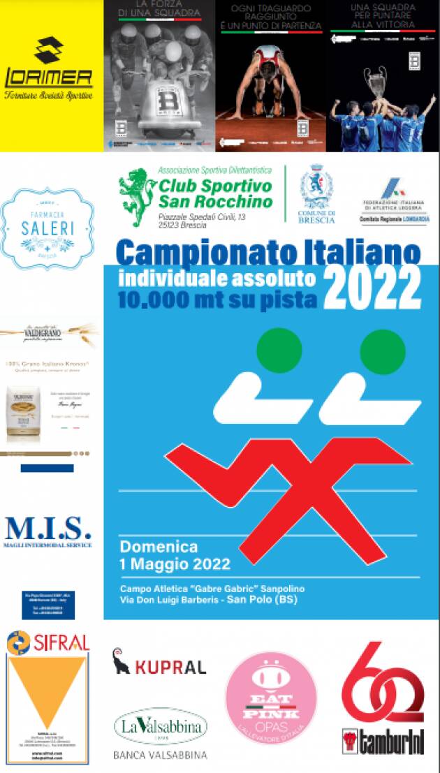  A BRESCIA I CAMPIONATI ITALIANI 10000m IN PISTA AL CAMPO GABRIC